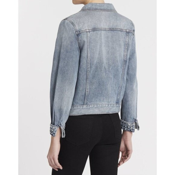 Current/Elliott The Turnt Boulder Studded Denim Jacket Size US 4 - Picture 5 of 8
